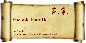 Puzsek Henrik névjegykártya